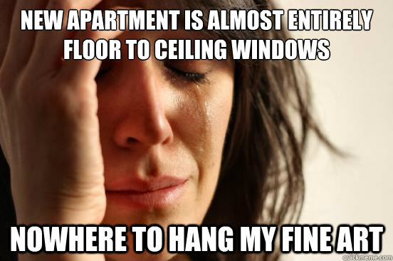 new apartment is almost entirely floor to ceiling windows nowhere to hang my fine art  First World Problems