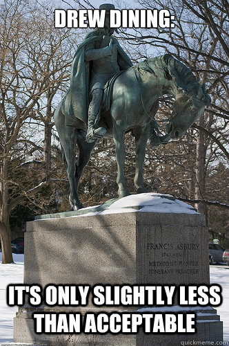 Drew dining: It's only slightly less than acceptable  Drew University Meme