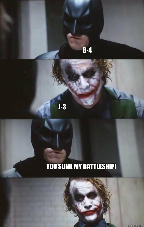 B-4 J-3 You sunk my Battleship! - B-4 J-3 You sunk my Battleship!  Batman Panel