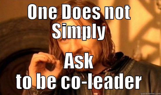ONE DOES NOT SIMPLY ASK TO BE CO-LEADER Boromir