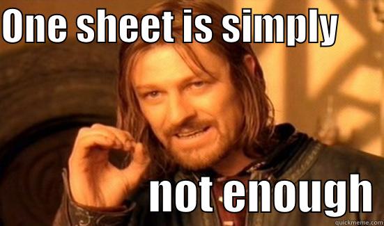 ONE SHEET IS SIMPLY                         NOT ENOUGH Boromir