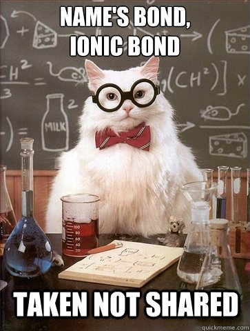Name's bond,
ionic bond taken not shared  Chemistry Cat