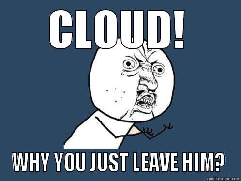 CLOUD! WHY YOU JUST LEAVE HIM? Y U No