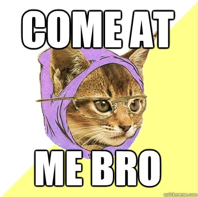 COME AT ME BRO  Hipster Kitty