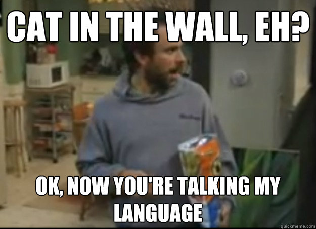 CAT IN THE WALL, EH? OK, NOW YOU'RE TALKING MY LANGUAGE - CAT IN THE WALL, EH? OK, NOW YOU'RE TALKING MY LANGUAGE  Misc
