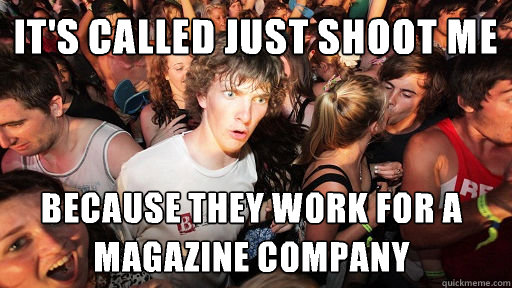 It's called Just Shoot Me Because they work for a magazine company  Sudden Clarity Clarence