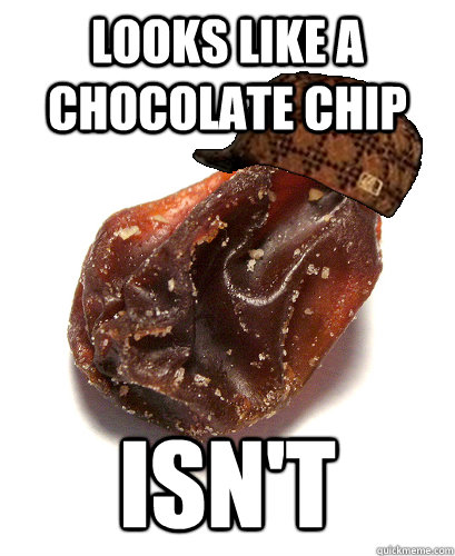 Looks like a chocolate chip Isn't - Looks like a chocolate chip Isn't  Scumbag raisin