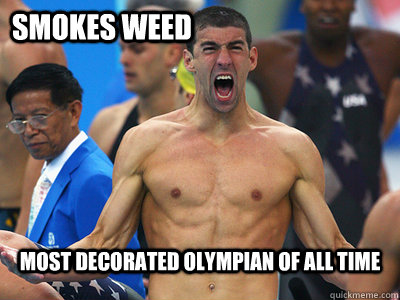 Smokes weed most decorated olympian of all time  Epic Michael Phelps