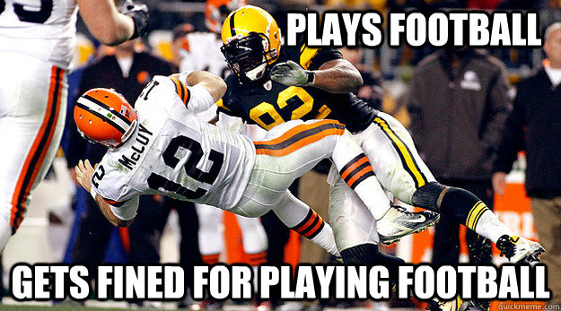 Plays football gets fined for playing football  
