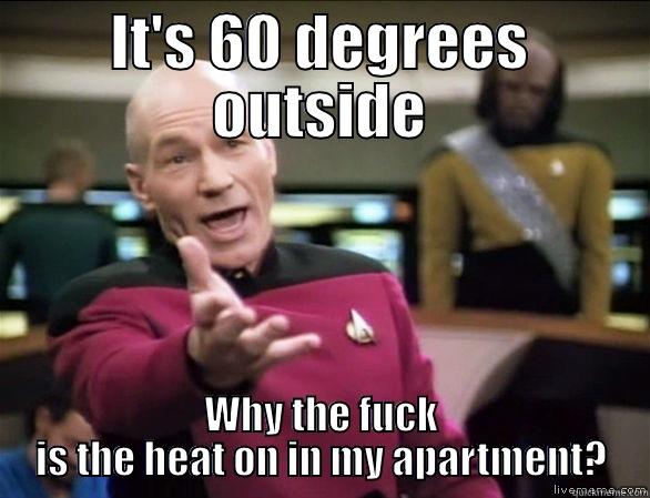 apartment problems - IT'S 60 DEGREES OUTSIDE WHY THE FUCK IS THE HEAT ON IN MY APARTMENT? Annoyed Picard HD