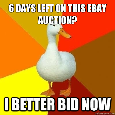 6 days left on this ebay auction? i better bid now  Technologically Impaired Duck