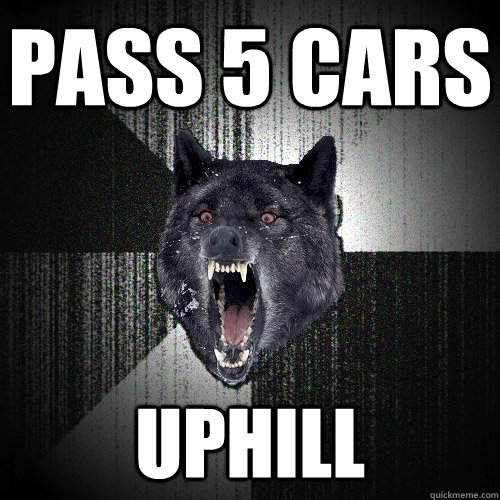 Pass 5 cars uphill  Insanity Wolf