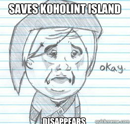 Saves Koholint Island disappears  - Saves Koholint Island disappears   Okay Link