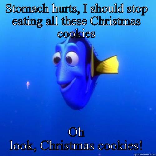 STOMACH HURTS, I SHOULD STOP EATING ALL THESE CHRISTMAS COOKIES OH LOOK, CHRISTMAS COOKIES! dory