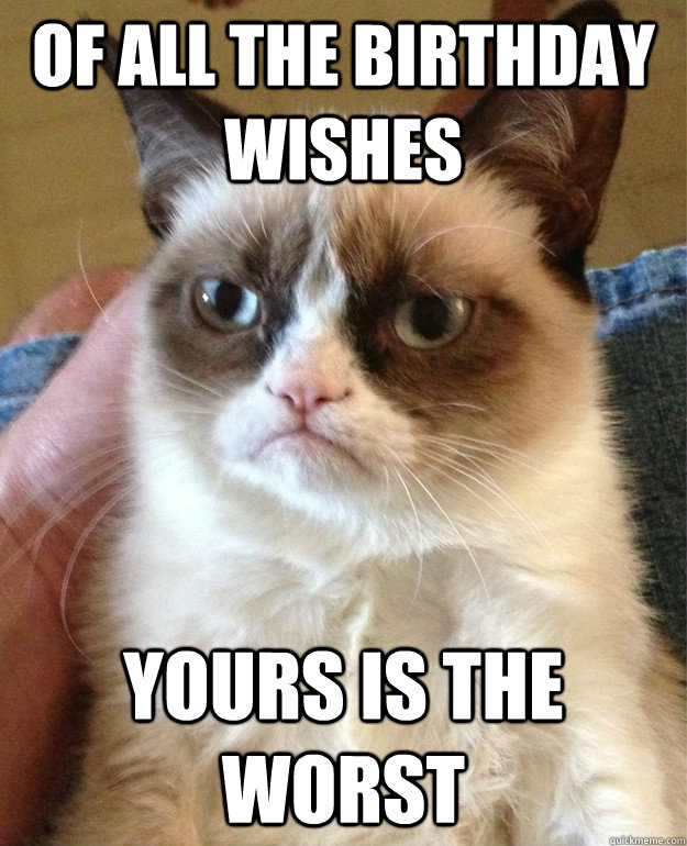 Of all the birthday wishes Yours is the worst  Grumpy Cat