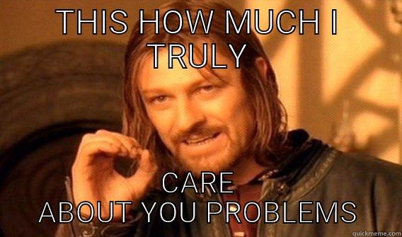THIS HOW MUCH I TRULY CARE ABOUT YOU PROBLEMS Boromirmod