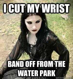 I cut my wrist band off from the water park  