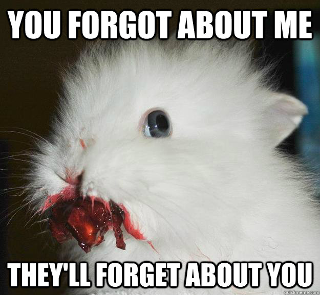 you forgot about me they'll forget about you - you forgot about me they'll forget about you  Murder Bunny