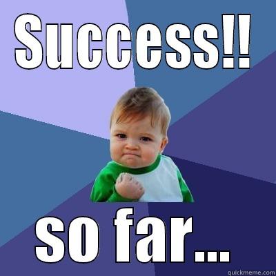 SUCCESS!! SO FAR... Success Kid