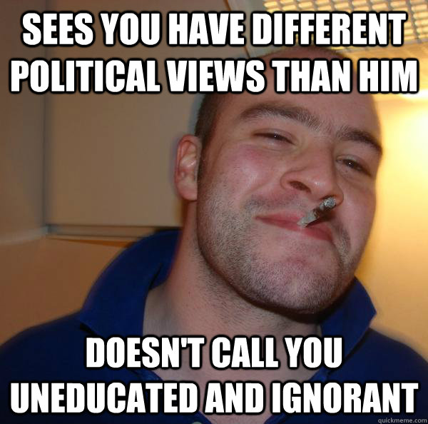 Sees you have different political views than him doesn't call you uneducated and ignorant - Sees you have different political views than him doesn't call you uneducated and ignorant  Misc