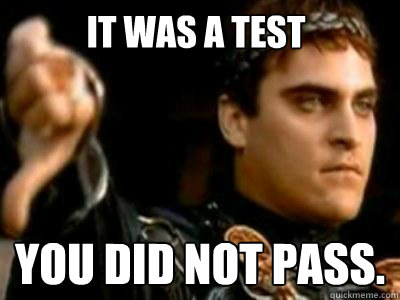 It was a test You did not pass.  Downvoting Roman