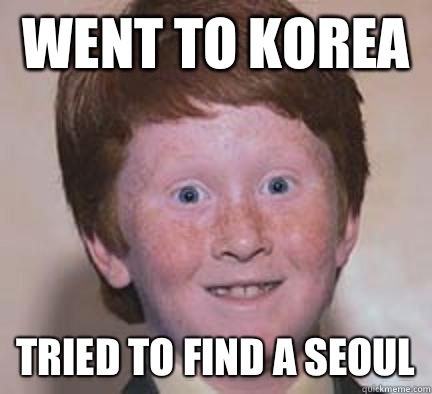Went to Korea  Tried to find a Seoul  Over Confident Ginger