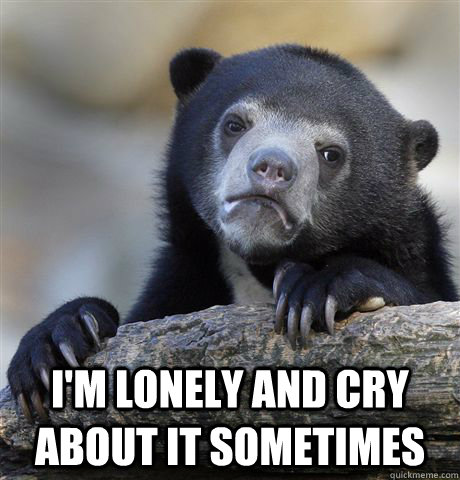  i'm lonely and cry about it sometimes  Confession Bear