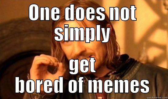 ONE DOES NOT SIMPLY GET BORED OF MEMES Boromir