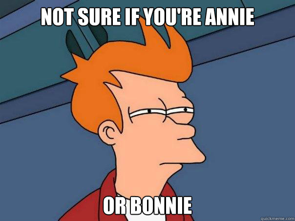 Not sure if you're Annie  or Bonnie Caption 3 goes here  Futurama