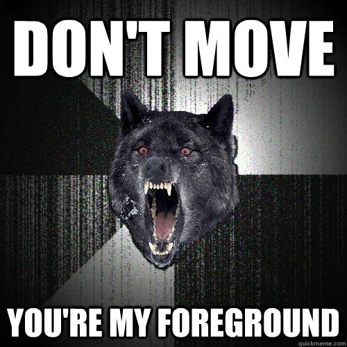 don't move you're my foreground  Insanity Wolf