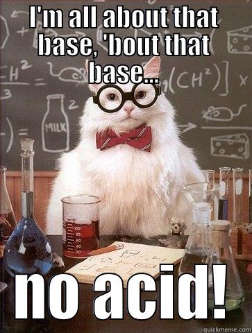 I'M ALL ABOUT THAT BASE, 'BOUT THAT BASE... NO ACID! Chemistry Cat
