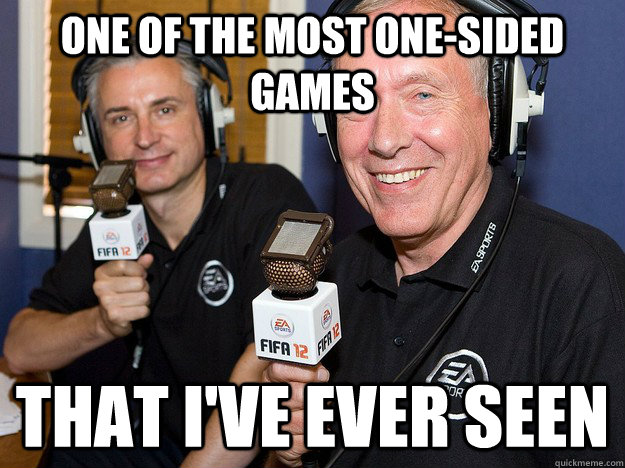 One of the most one-sided games that i've ever seen  FIFA 12 commentators