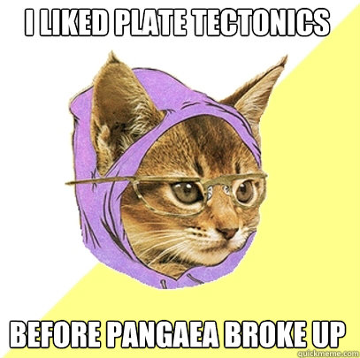 I liked plate tectonics before pangaea broke up  Hipster Kitty