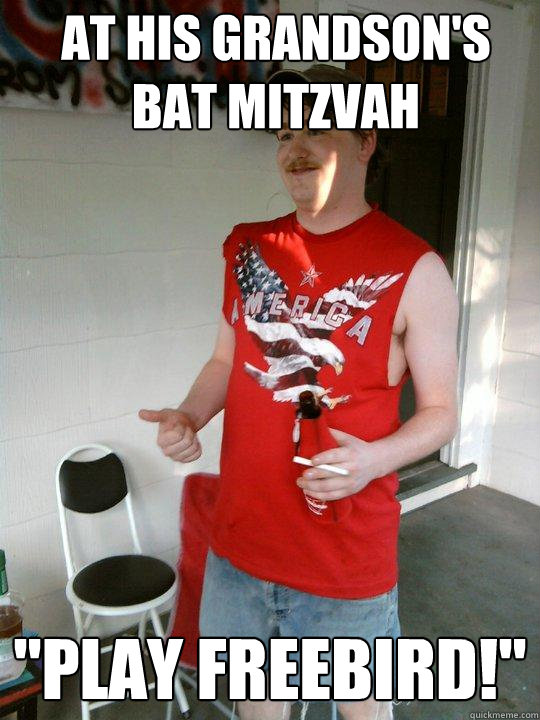 At his grandson's bat mitzvah 