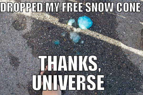 DROPPED MY FREE SNOW CONE  THANKS, UNIVERSE  Misc