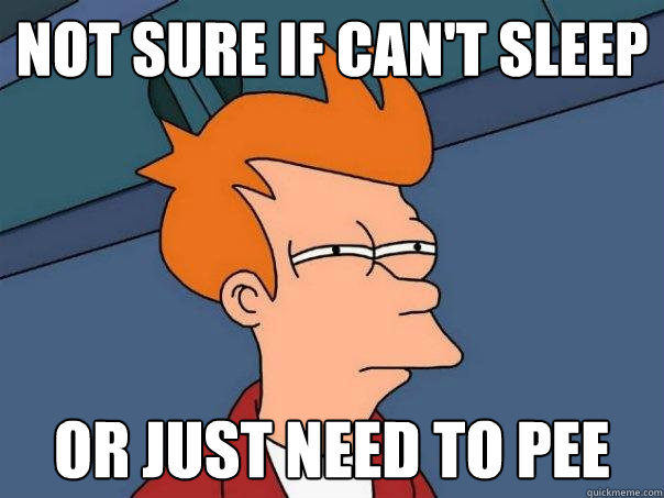 Not sure if can't sleep or just need to pee  Futurama Fry