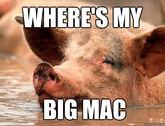 where's my  big mac  Stoner Pig