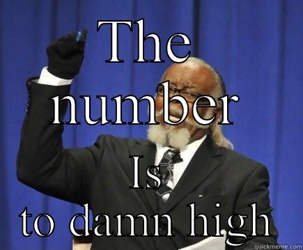 About this - THE NUMBER IS TO DAMN HIGH Too Damn High