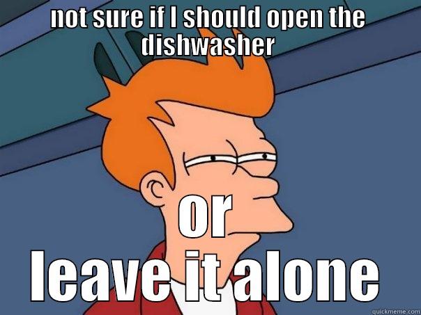 NOT SURE IF I SHOULD OPEN THE DISHWASHER OR LEAVE IT ALONE Futurama Fry
