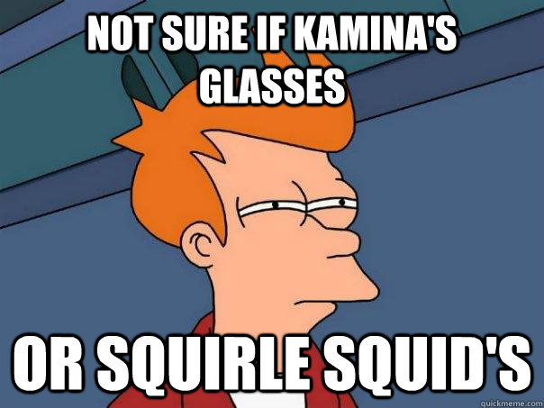Not sure if Kamina's Glasses or squirle squid's  Futurama Fry