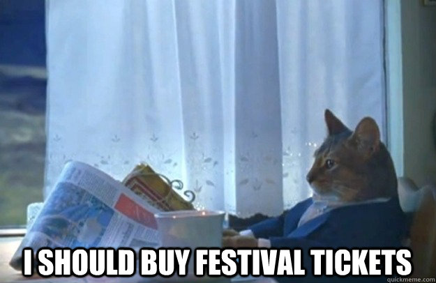  I should buy festival tickets -  I should buy festival tickets  Sophisticated Cat