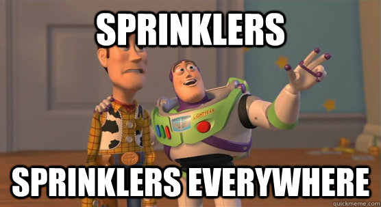 Sprinklers  Sprinklers everywhere   Toy Story Everywhere