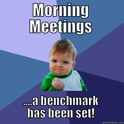 MORNING MEETINGS ....A BENCHMARK HAS BEEN SET! Success Kid