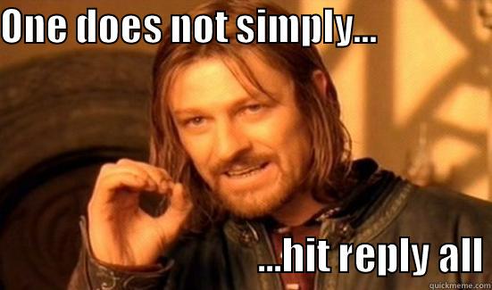 ONE DOES NOT SIMPLY...                                                  ...HIT REPLY ALL Boromir