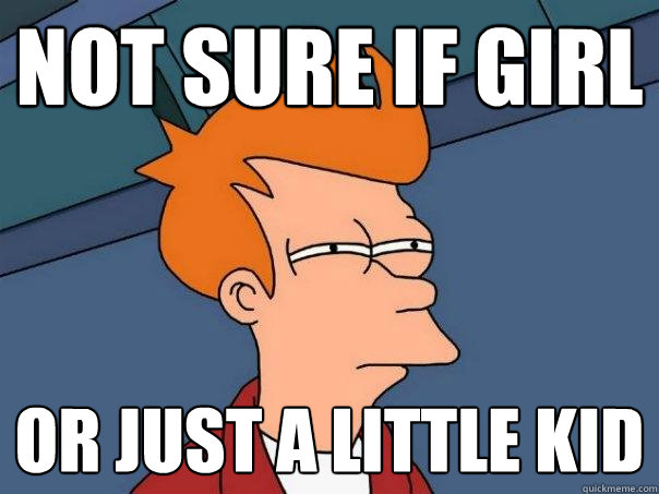not sure if girl or just a little kid  Futurama Fry