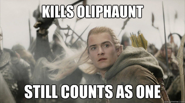 Kills Oliphaunt Still counts as one  