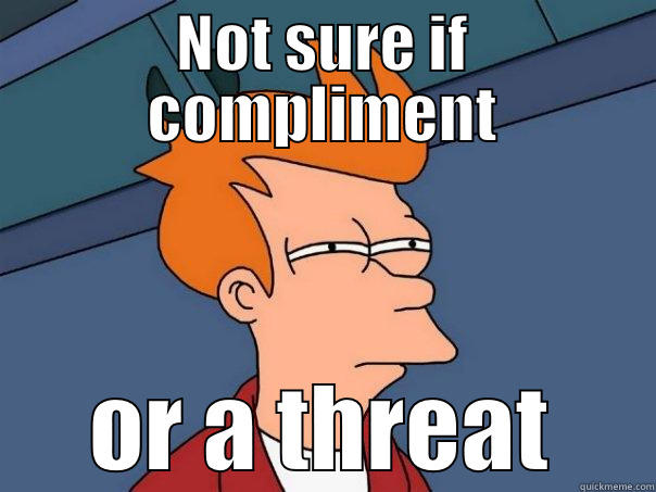 NOT SURE IF COMPLIMENT OR A THREAT Futurama Fry