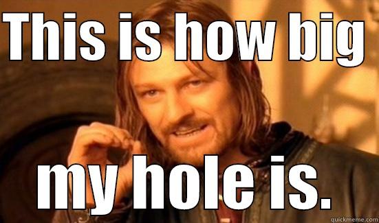 THIS IS HOW BIG  MY HOLE IS. Boromir
