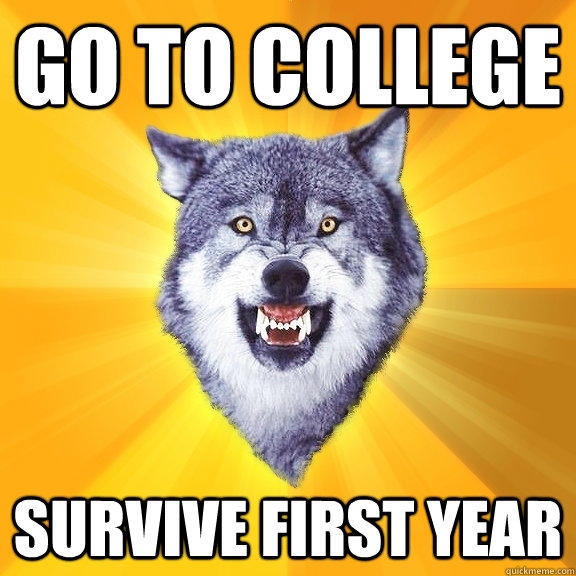 Go to college survive first year  Courage Wolf