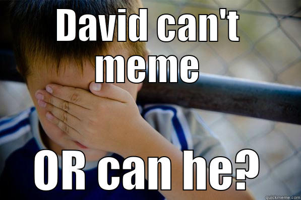 Can David Meme - DAVID CAN'T MEME OR CAN HE? Confession kid